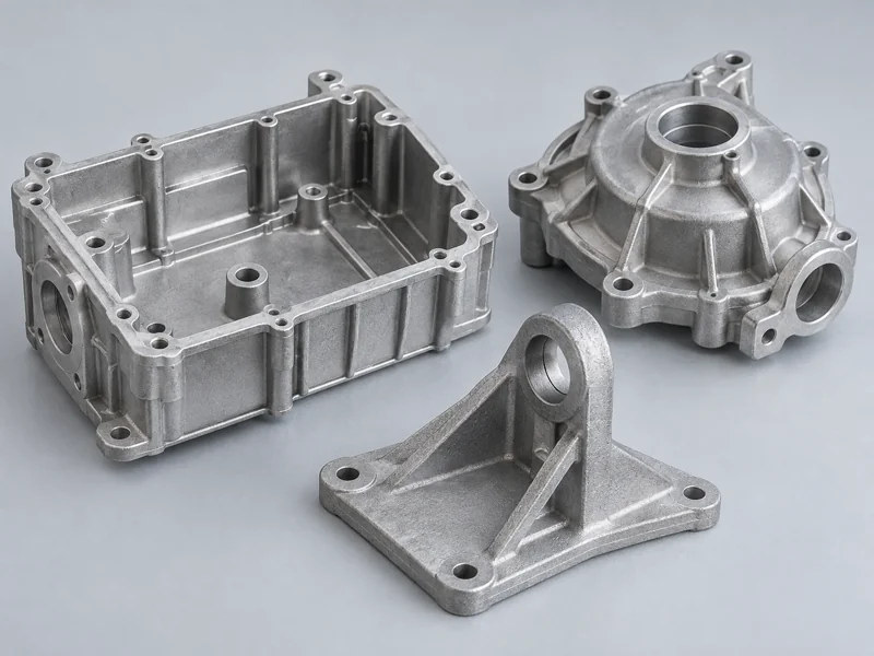 Aluminum cast housings and brackets — AI-generated illustration