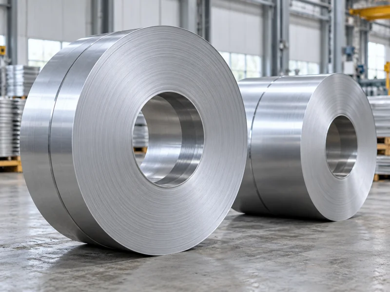 Rolled aluminum strip coils — AI-generated illustration