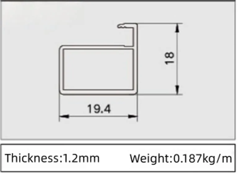 20mm Minimalist Frame Aluminum Alloy Profile — view 2