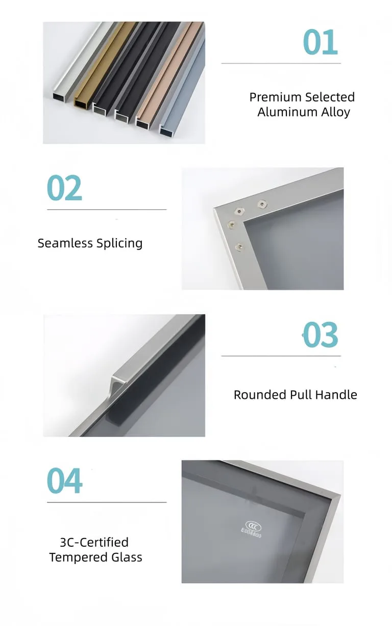 Premium Aluminum Alloy Wardrobe Glass Door with Pin Hinge — view 3