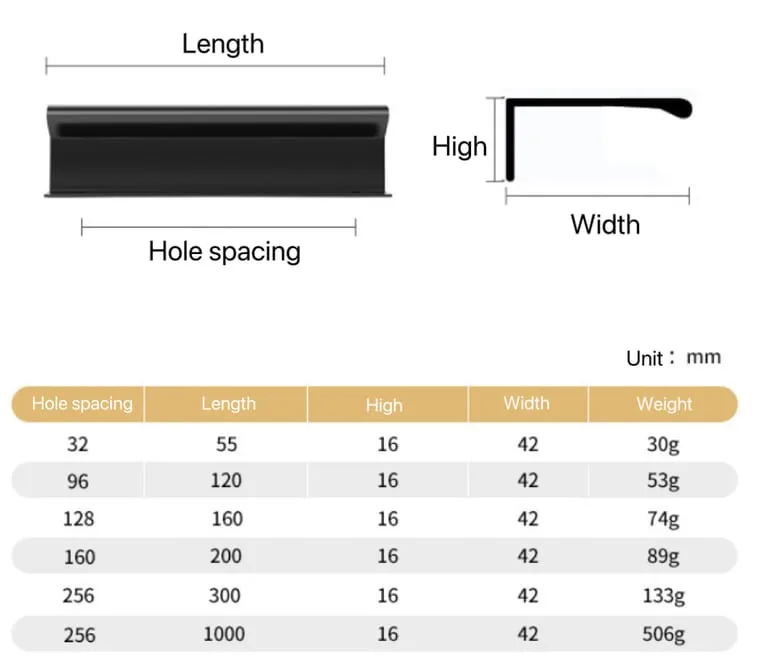 Embedded L-Shape Aluminum Alloy Handle — view 6