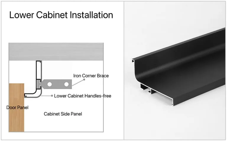 Factory-Direct Aluminum Undercabinet Recessed Handle — view 2