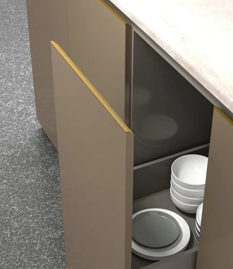 Invisible Aluminum Alloy Beveled Cabinet Handle — view 4
