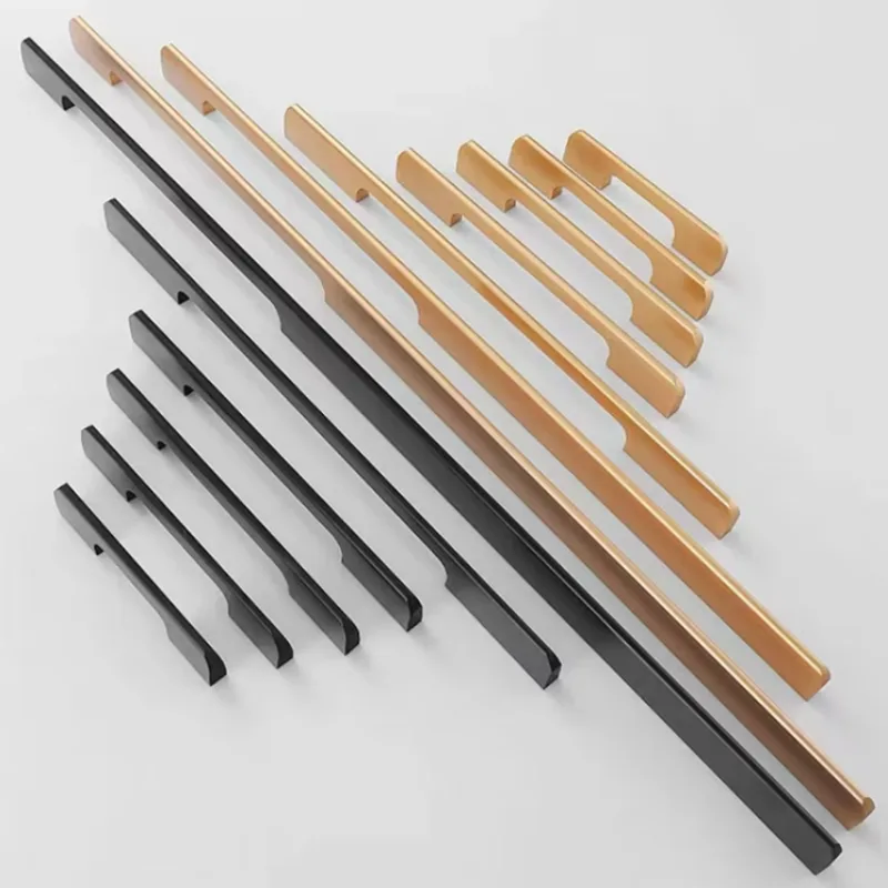 Modern Black & Gold Aluminum Cabinet Handles — view 6