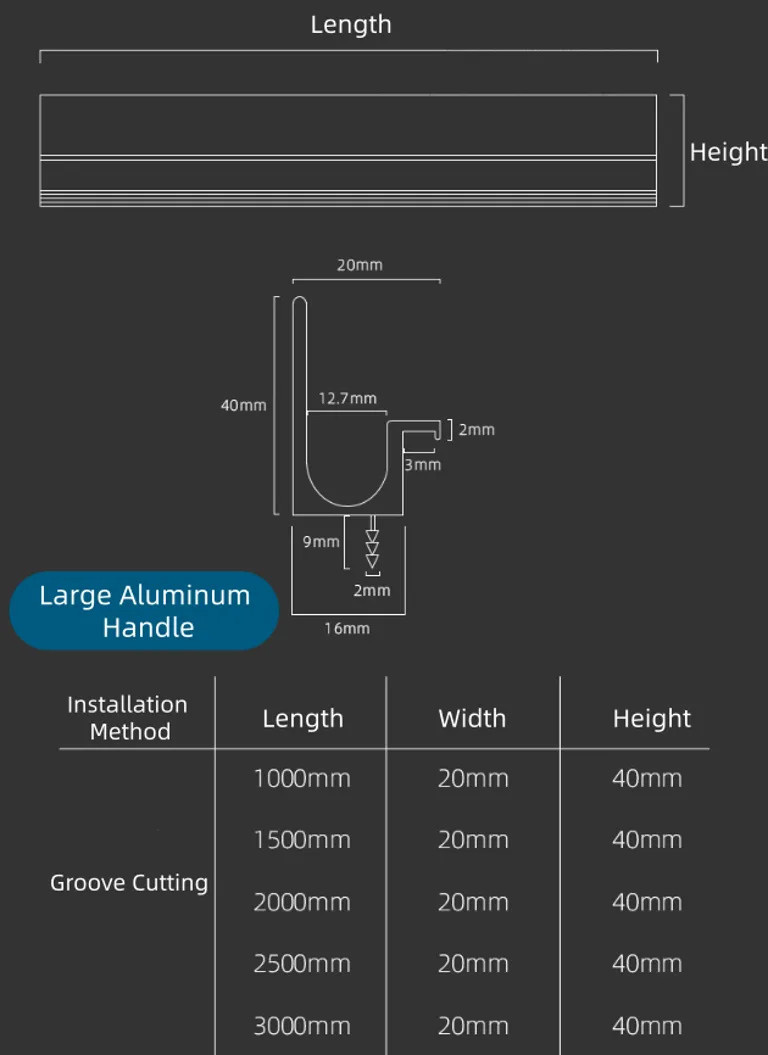 Parent-Child Aluminum Cabinet Handle — view 6